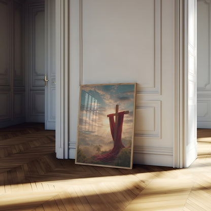 Redemption's Radiant Cross Poster