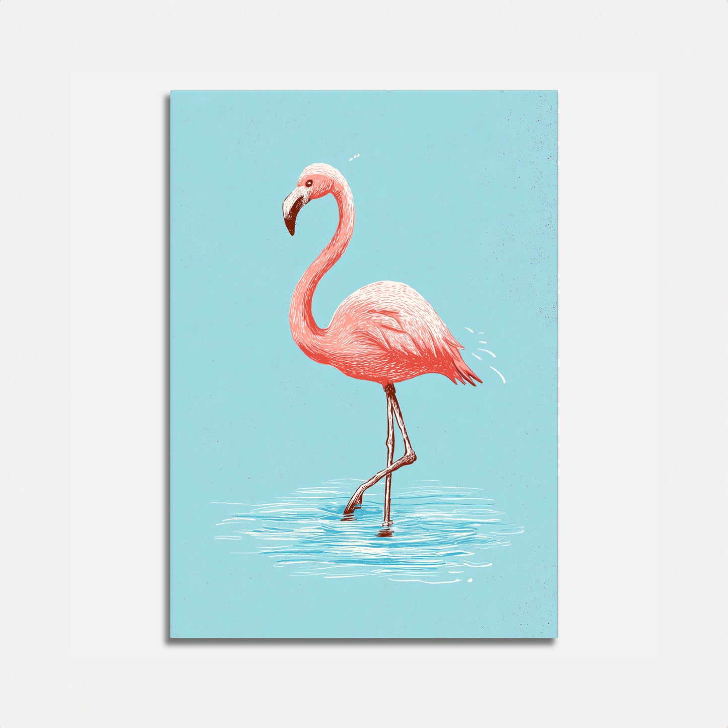 Elegant Flamingo Standing Poster