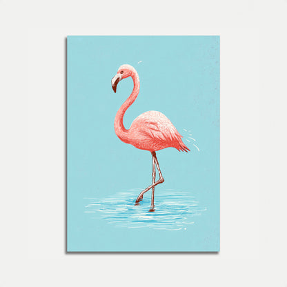 Elegant Flamingo Standing Poster