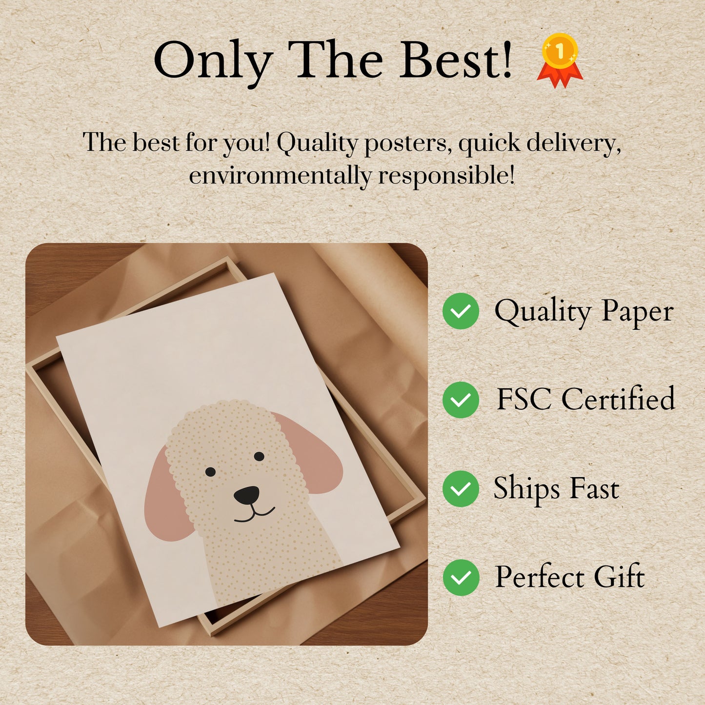 Affiche de chiot mignon à pois