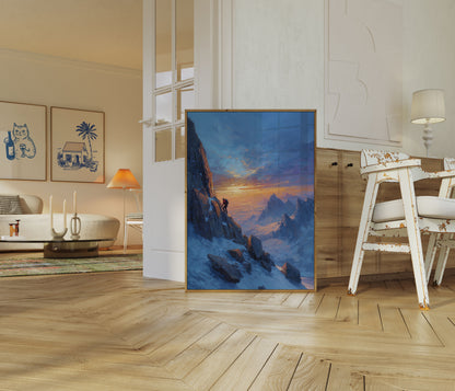 Mountain Ascent Sunset Poster