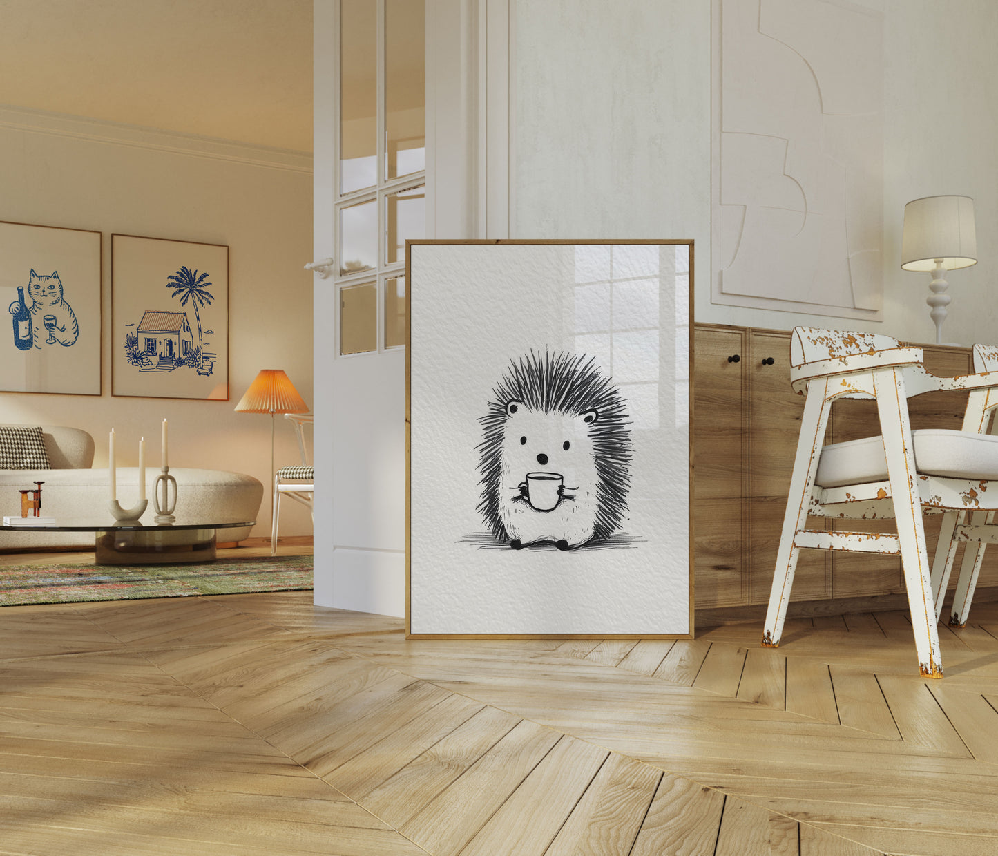 Cozy Hedgehog Coffee Break Poster