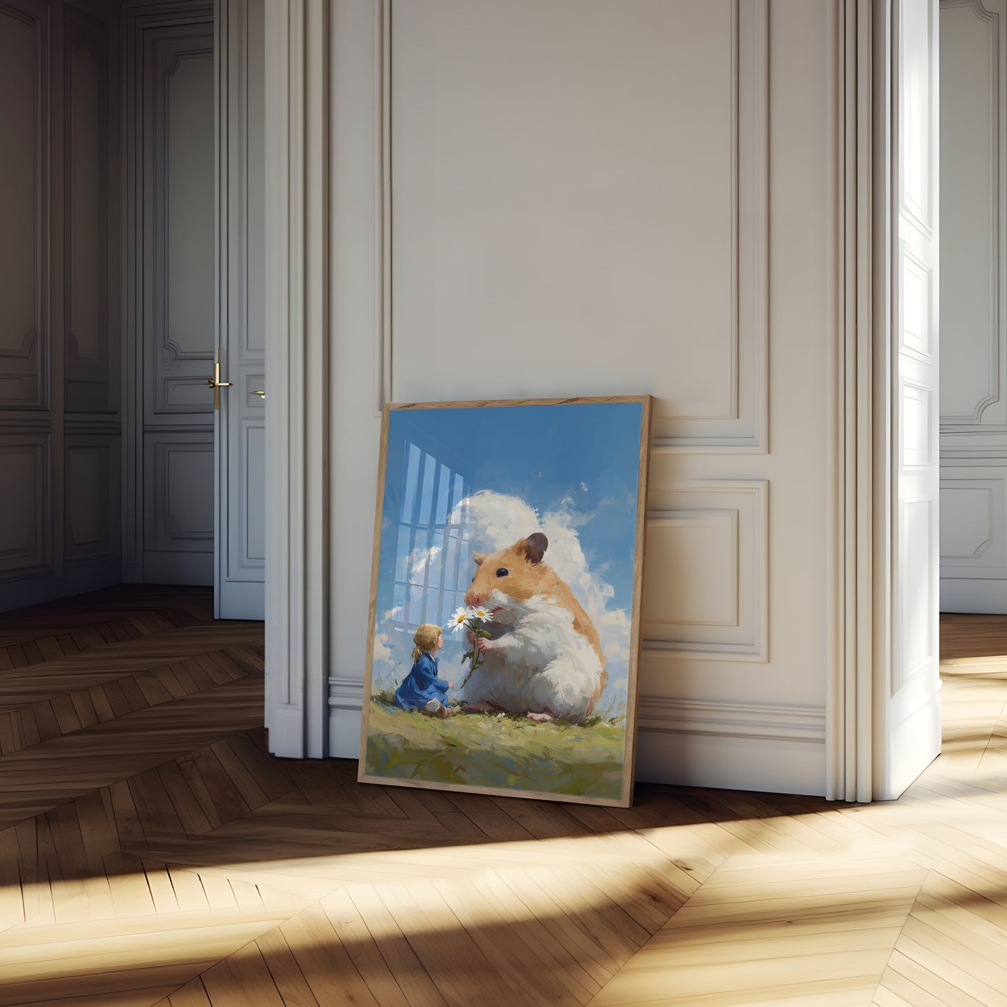 Hamster Daisy Delight Poster