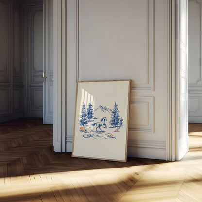 Affiche Paysage Montagne Cheval au Galop