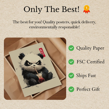 Angry Panda Bubble Tea Poster