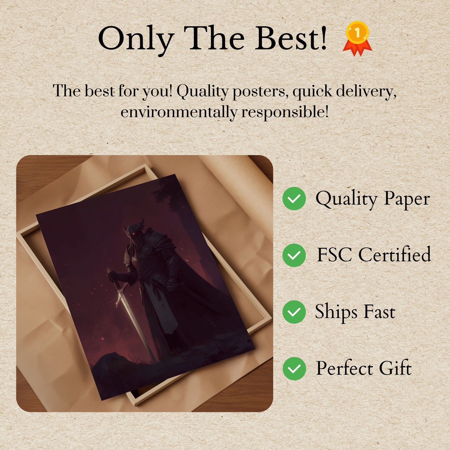 Dark Armored Knight Fantasy Poster