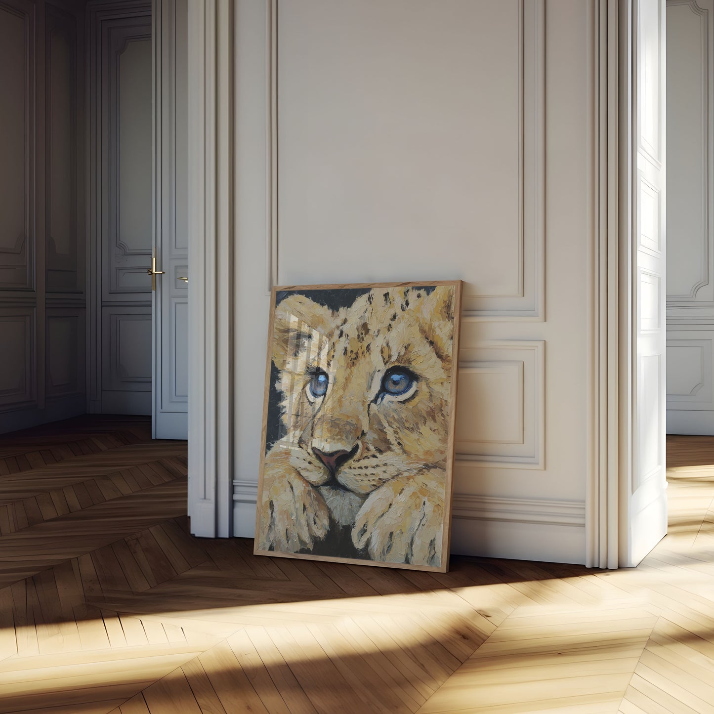 Gouden Luipaard Blauwe Ogen Poster