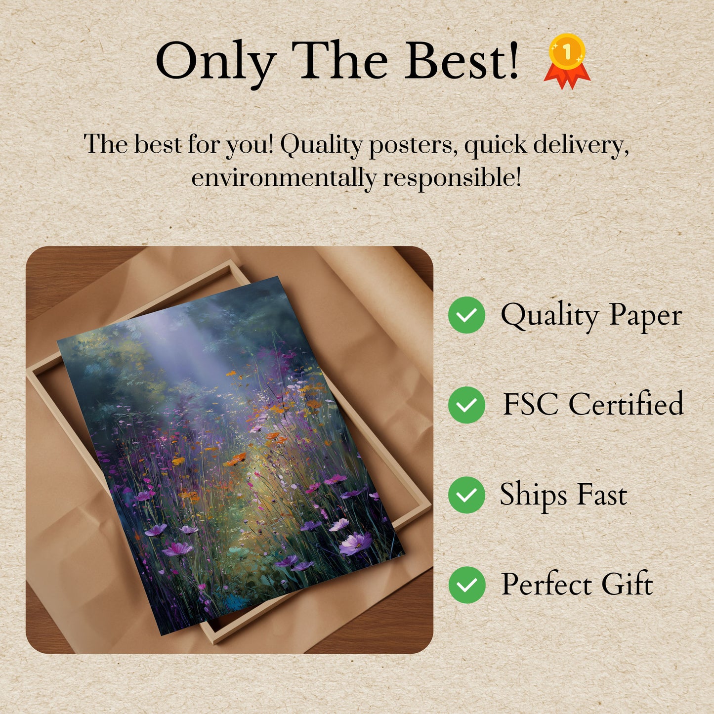 Verzauberter Wiesen-Wildblumen-Poster