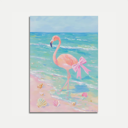 Flamingo Beach Day Poster