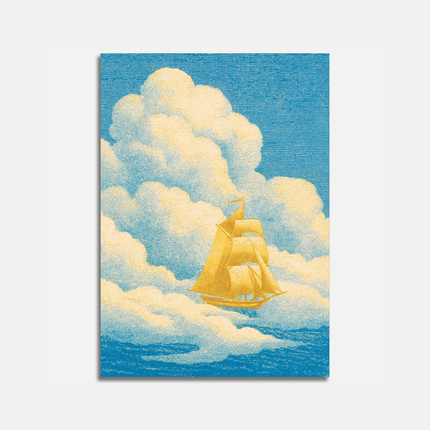 Affiche Aventure Océan Voilier Doré