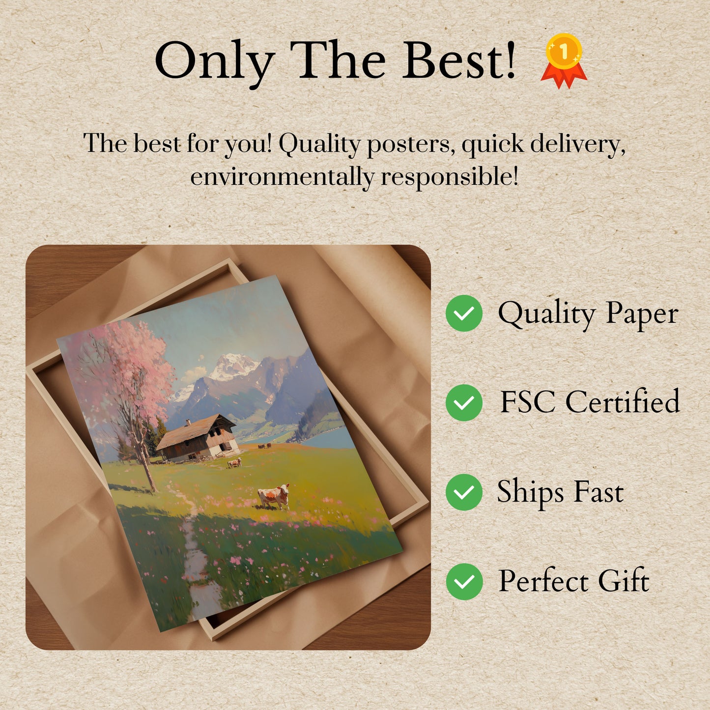 Alpine Spring Mountain Tranquility Poster