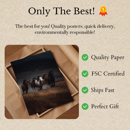 Wilde Paarden Rennend Poster