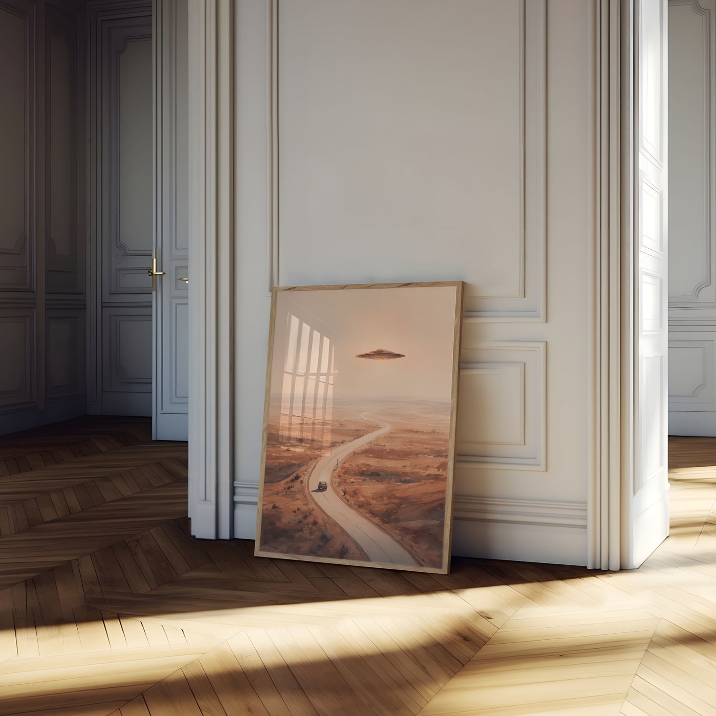 Alien Encounter Desert Road Poster