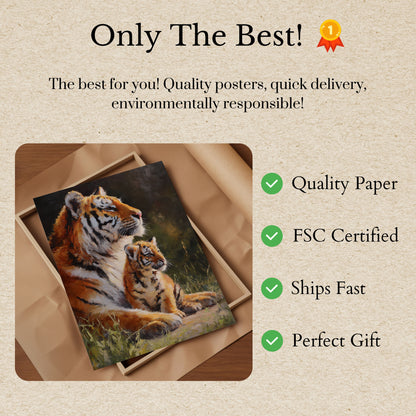 Majestic Tiger and Cub Poster