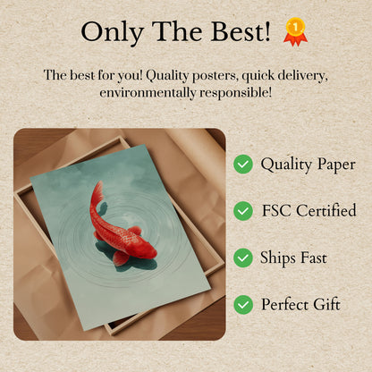 Póster de armonía de koi carmesí