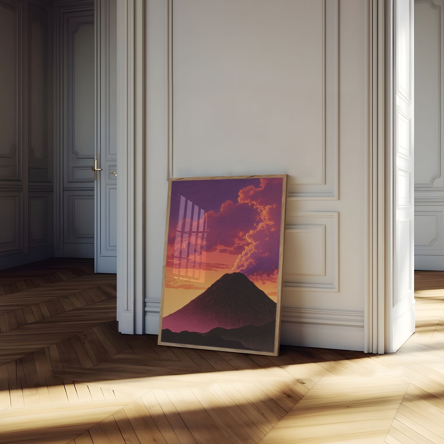 Volcanic Sunset Mountain Poster