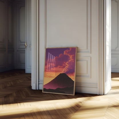 Volcanic Sunset Mountain Poster