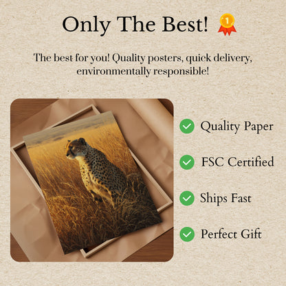 Golden Savanna Cheetah Poster