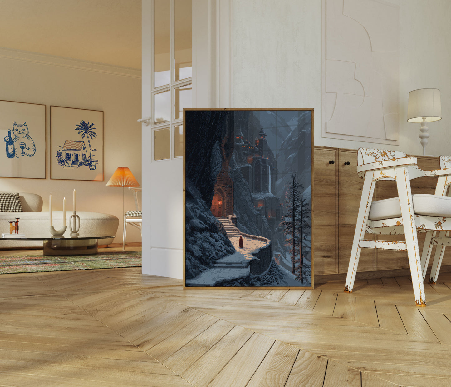 Medieval Castle in Winter Poster