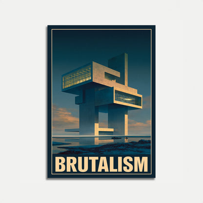 Brutalistisk Havnefront Arkitektur Plakat