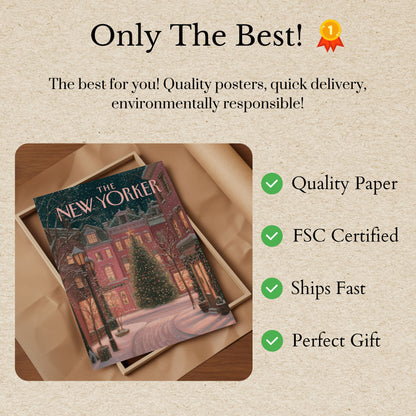 New York Christmas Winter Scene Poster