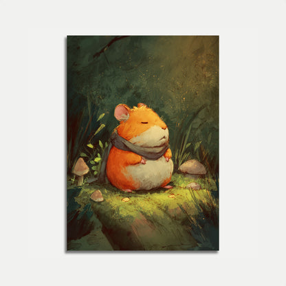 Póster acogedor del bosque de hámsteres