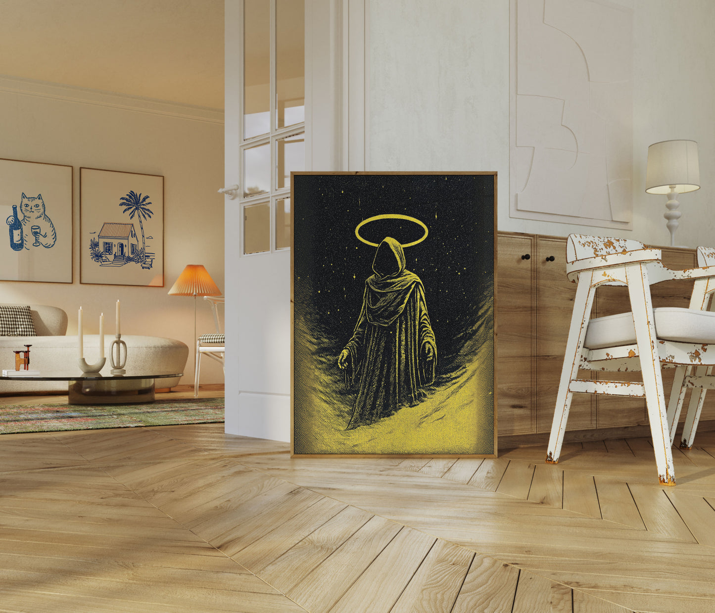 Celestial Angel with Golden Halo Poster