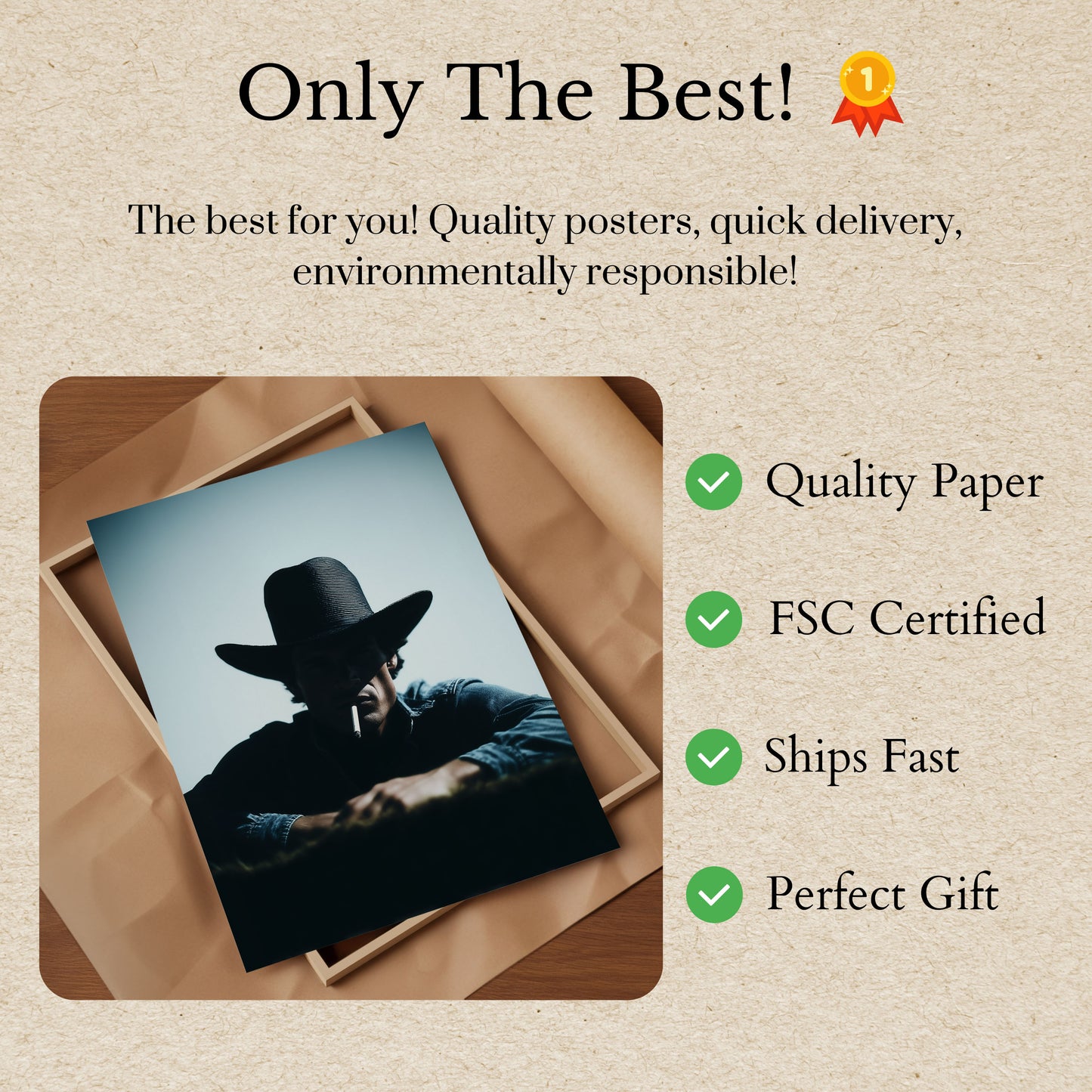 Mysteriöse Cowboy-Silhouette Poster