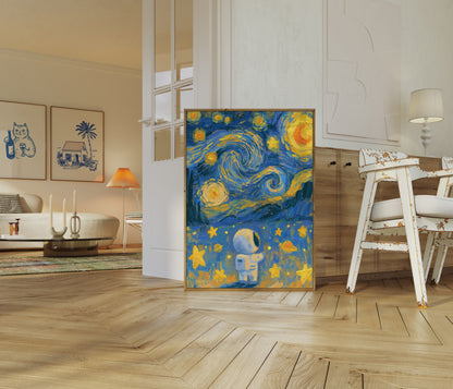 Poster Notte Stellata Astronauta