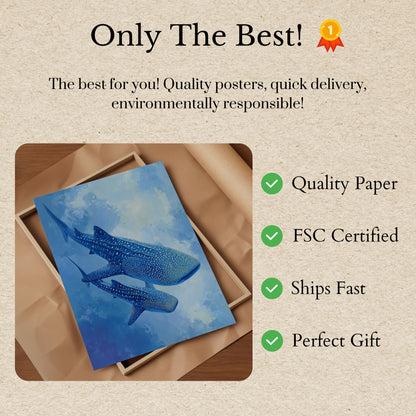 Azure Whale Sharks Underwater Poster