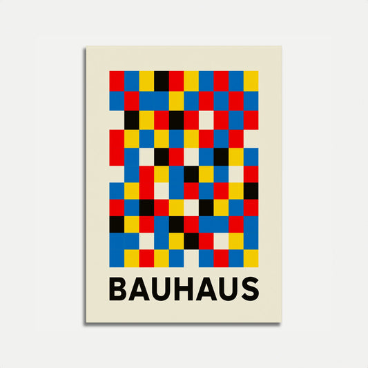 Bauhaus Geometric Color Grid Poster
