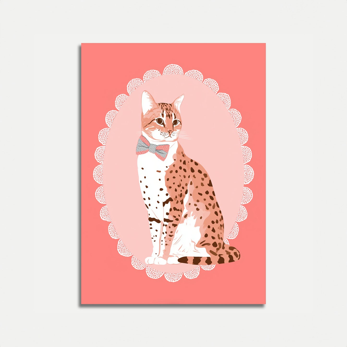 Elegante Katze mit Fliege Poster