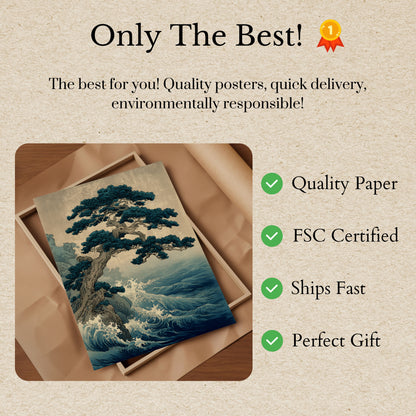 Ancient Pine Tree Ocean Poster