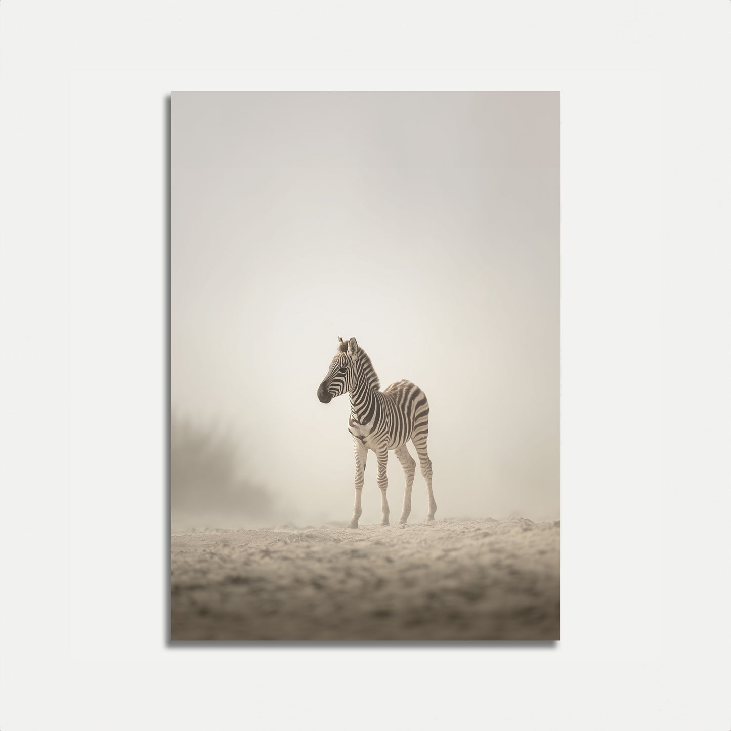 Solitary Zebra Desert Poster