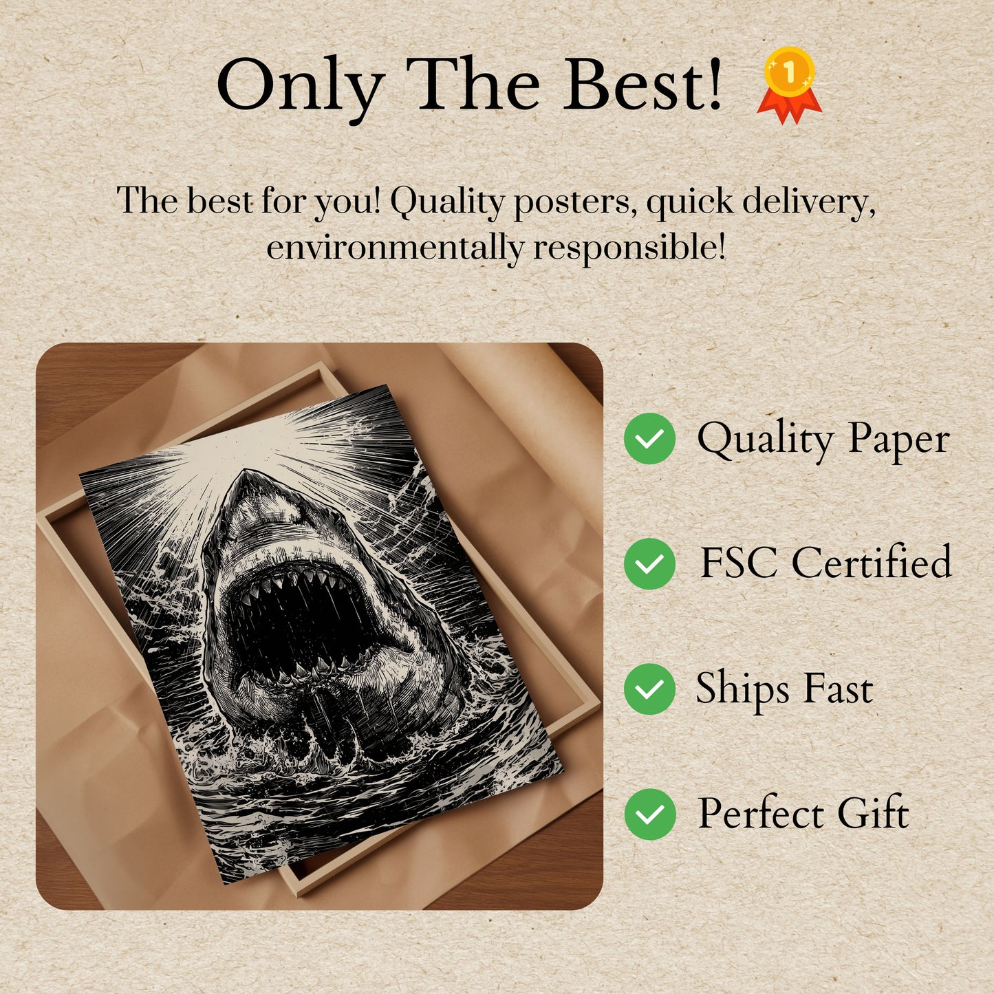 Haai Aanval Predator Poster