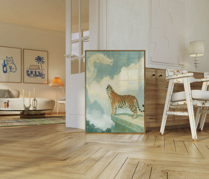 Tiger Gazing at Dragon Poster