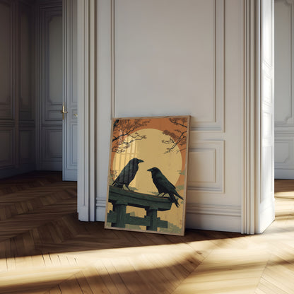 Affiche de la Lune Dorée aux Deux Corbeaux