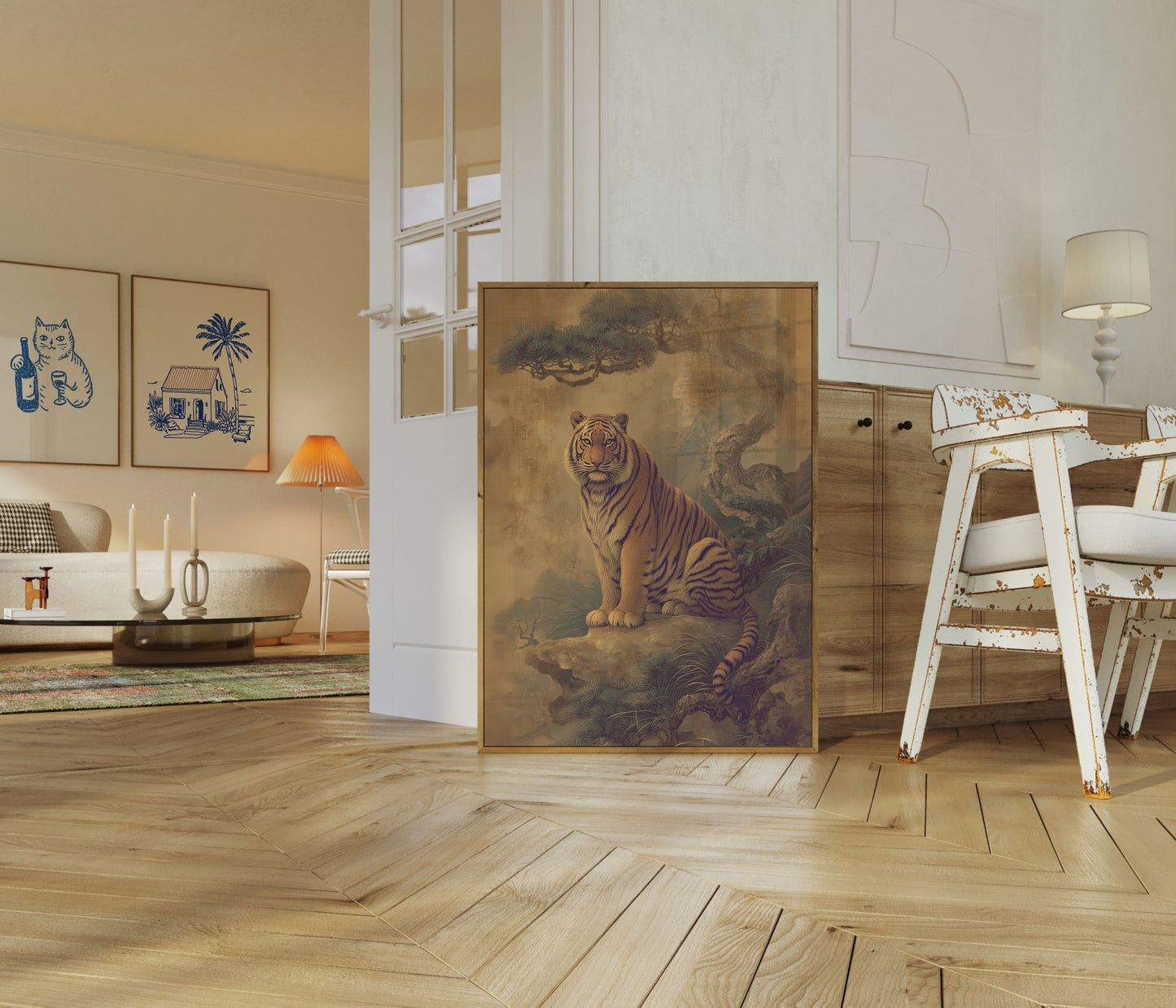 Majestic Tiger Oriental Art Poster