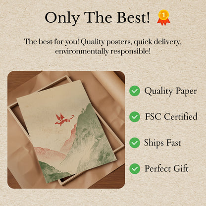 Póster de la Montaña del Dragón Escarlata