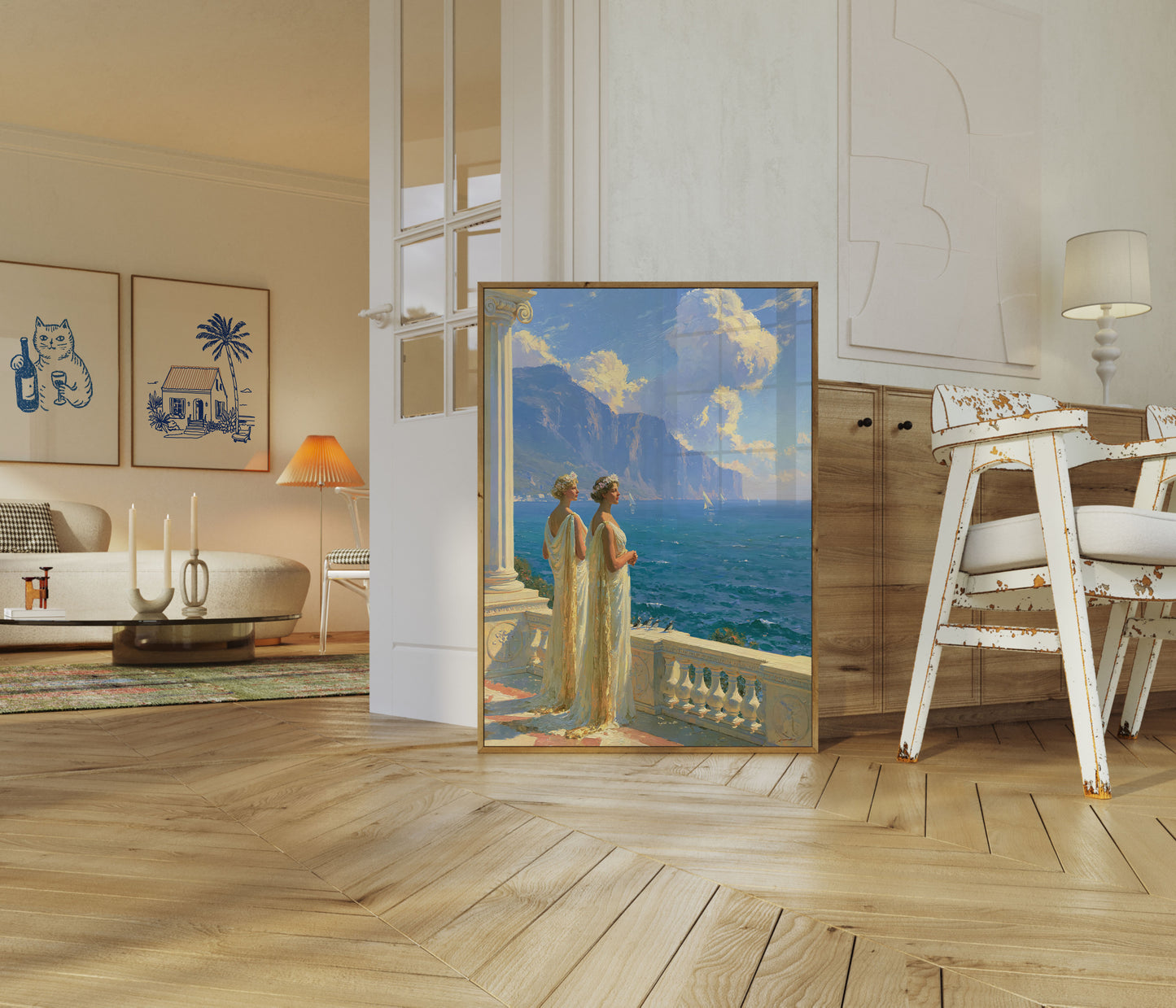 Classical Women by the Sea Poster