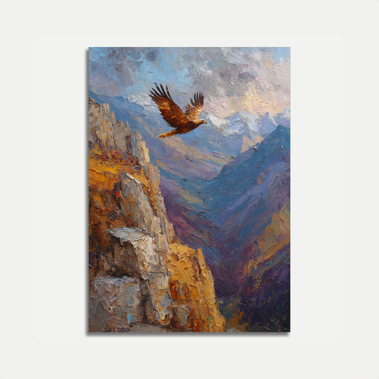 Affiche Aigle Survolant la Montagne
