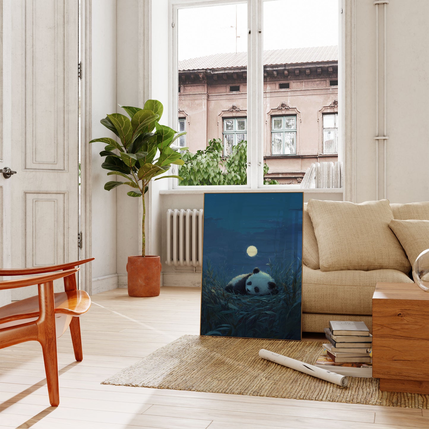 Moonlit Panda Slumber Poster