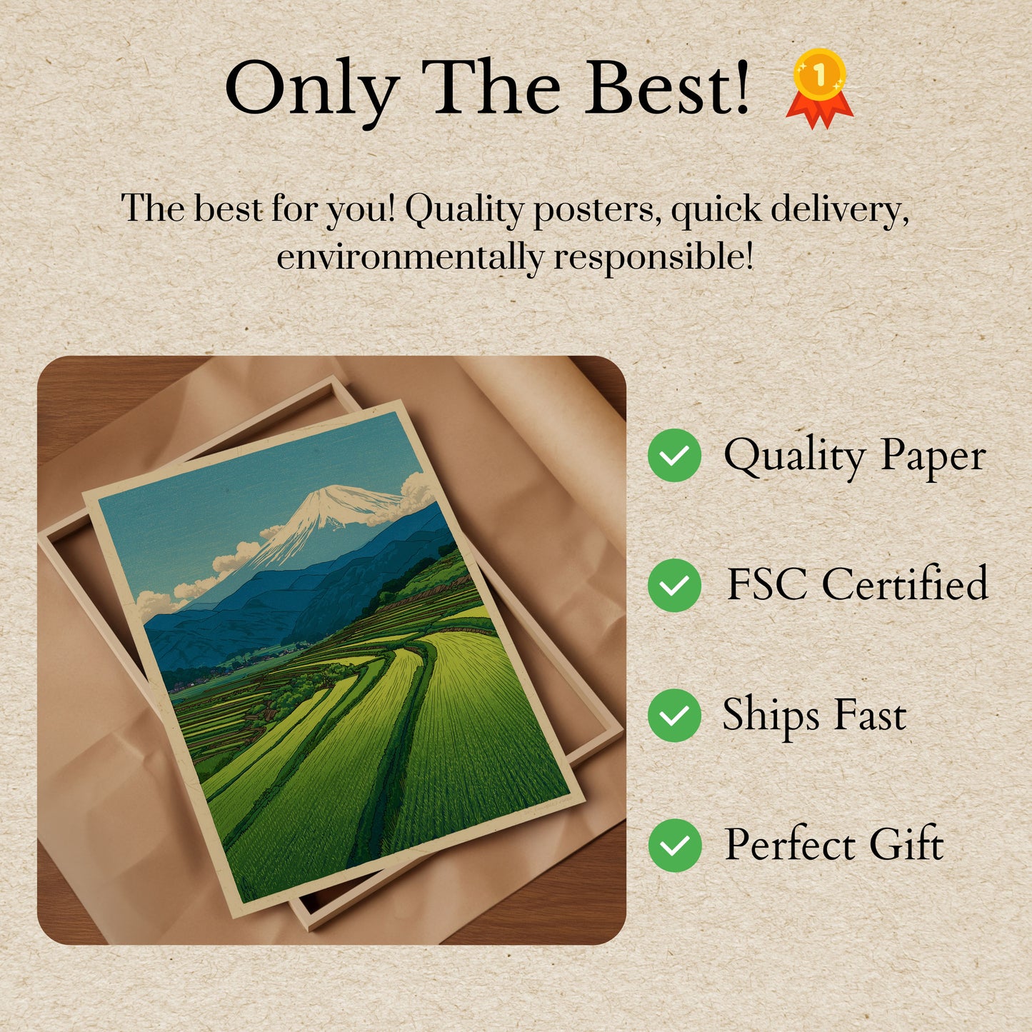 Póster de Arrozales del Monte Fuji