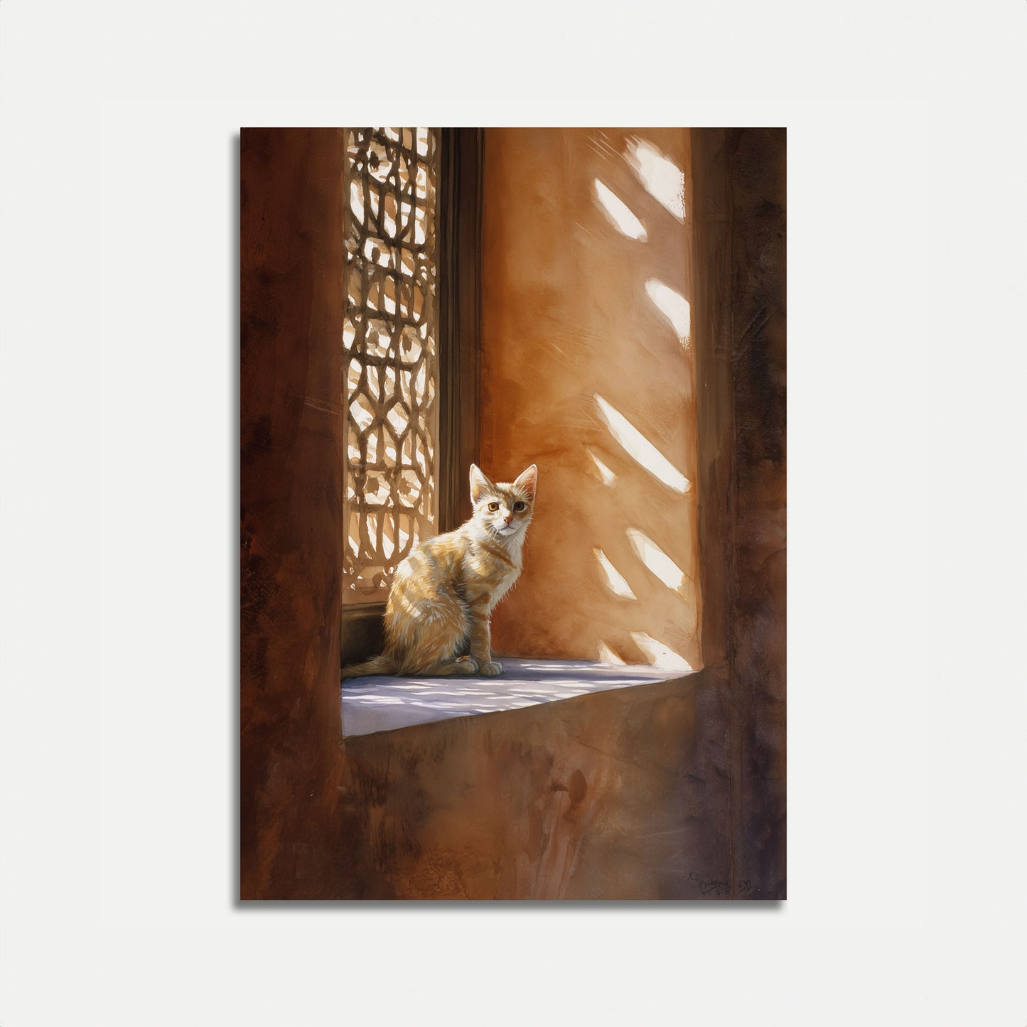 Kat in Marokkaanse Deuropening Poster