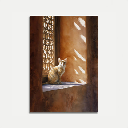 Kat in Marokkaanse Deuropening Poster