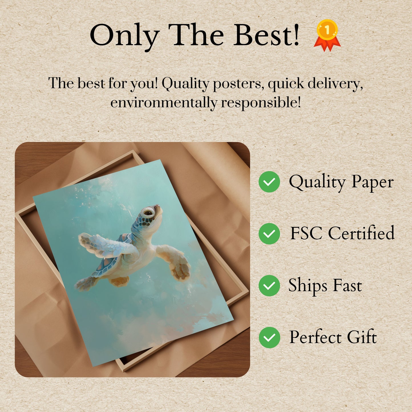 Serene Sea Turtle Swimming Poster