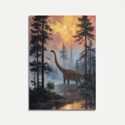 Prehistoric Forest Sunrise Poster