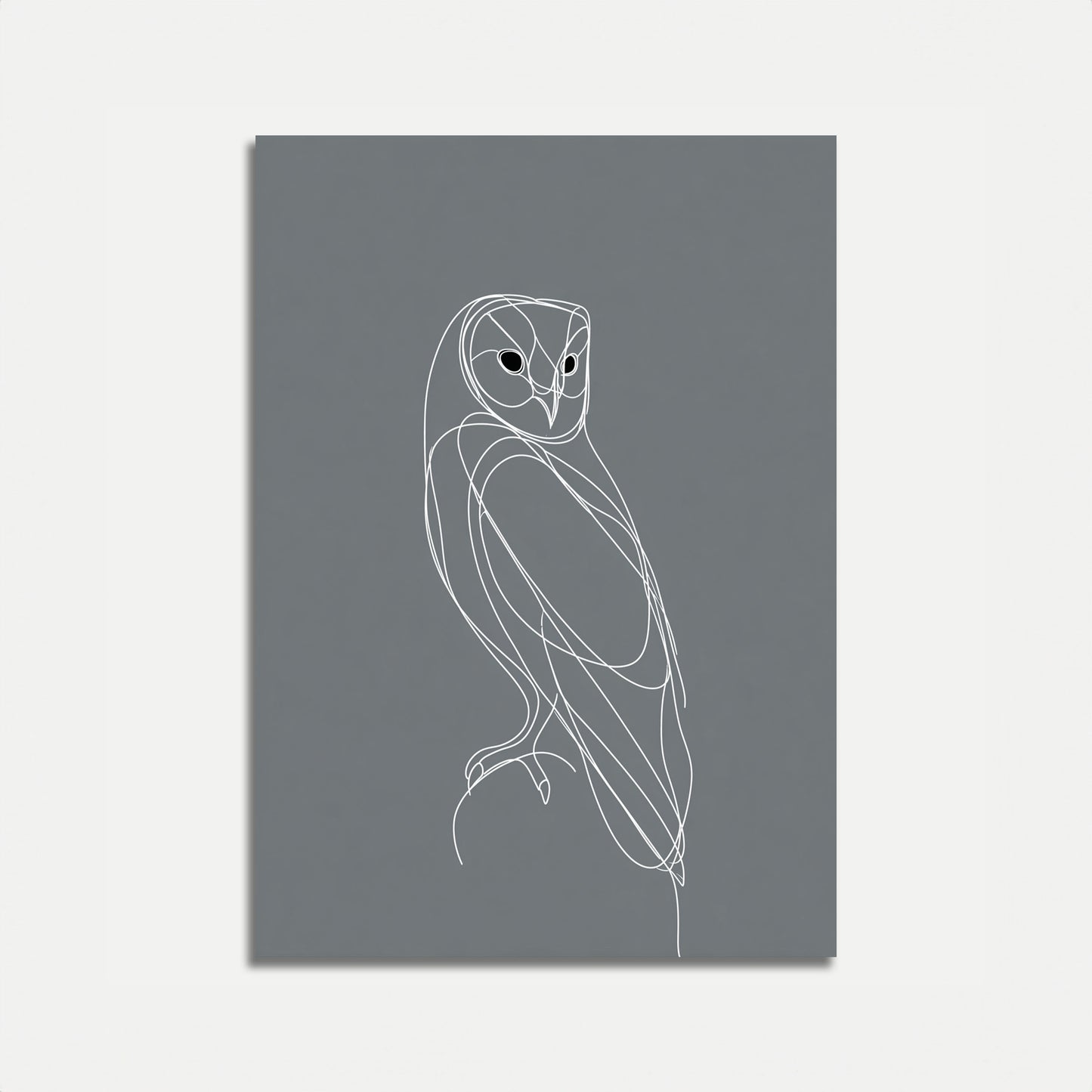 Poster di Gufo Lineare Elegante