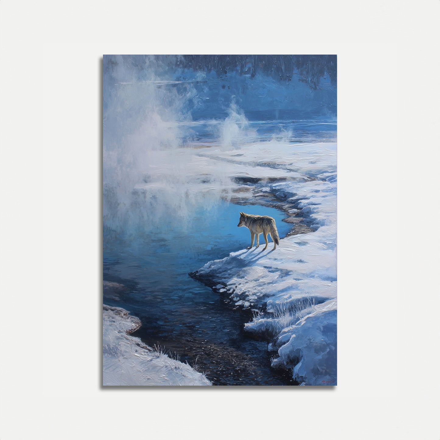 Affiche Loup dans un Paysage d'Hiver