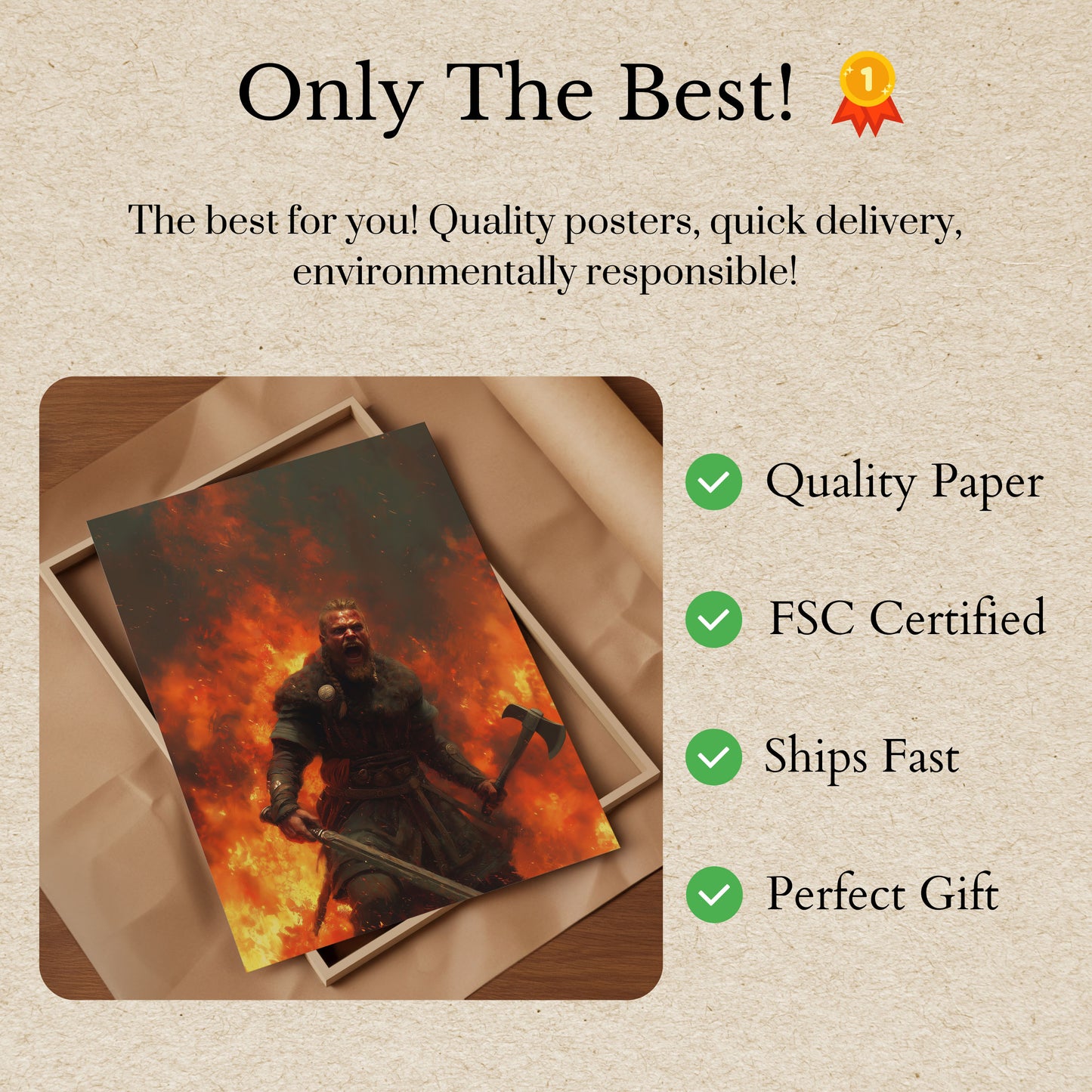 Raging Viking Fire Warrior Poster